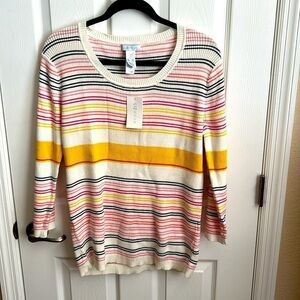 New with tags!‎ Ladies Liz Wear size xxl striped sweater